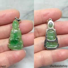 Oily green lady Buddha pendant