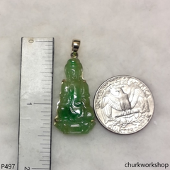Oily green lady Buddha pendant