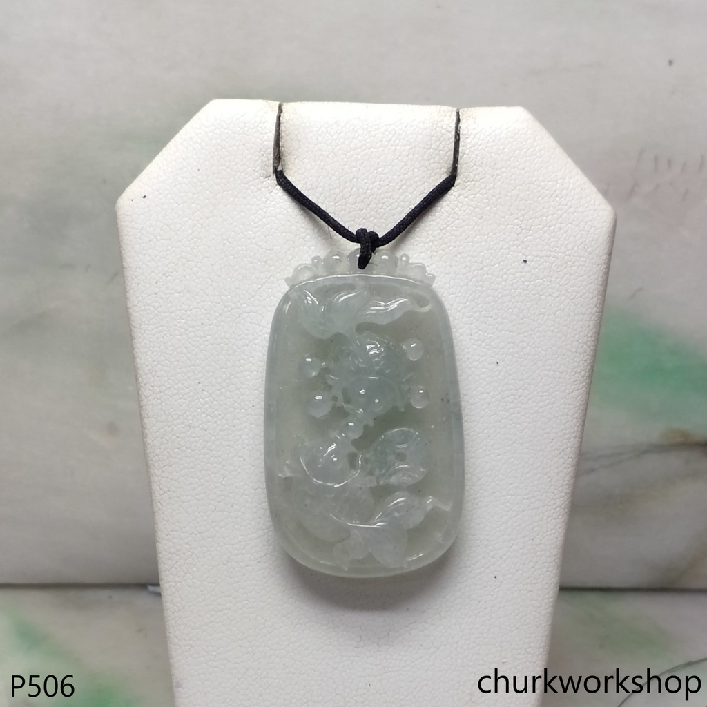 Icy jade gold fish pendant