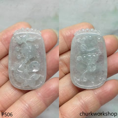 Icy jade gold fish pendant