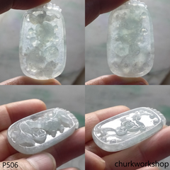 Icy jade gold fish pendant