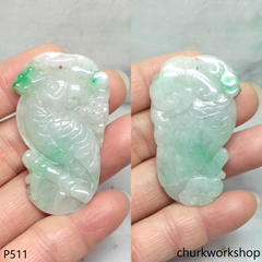 Light green jadeite parrot pendant