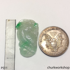 Light green jadeite parrot pendant