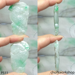 Light green jadeite parrot pendant