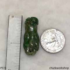 Bluish green jade Buddha hand pendant