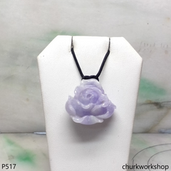 Reserved Lavender jade rose pendant