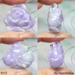 Reserved Lavender jade rose pendant