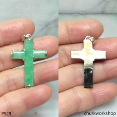 14k jade cross pendant