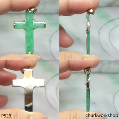 14k jade cross pendant