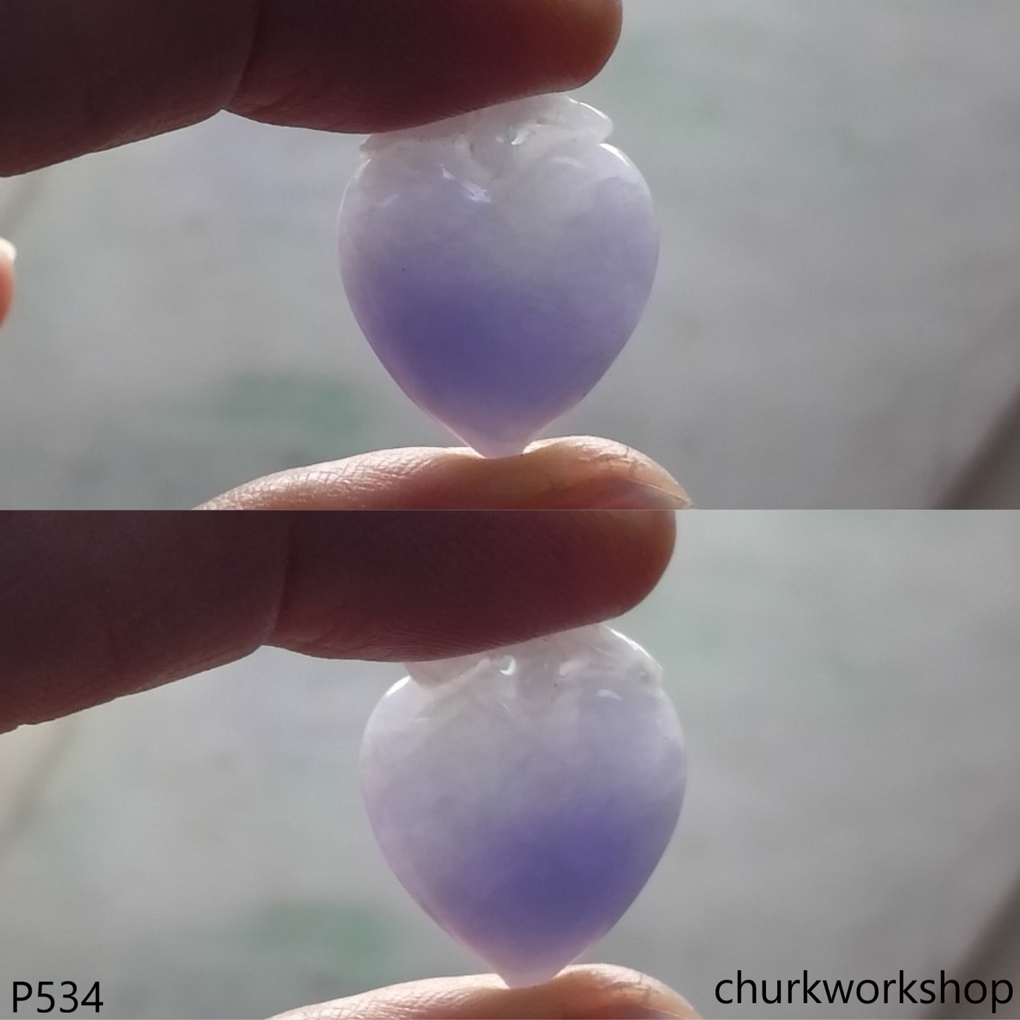 Small lavender jade peach pendant
