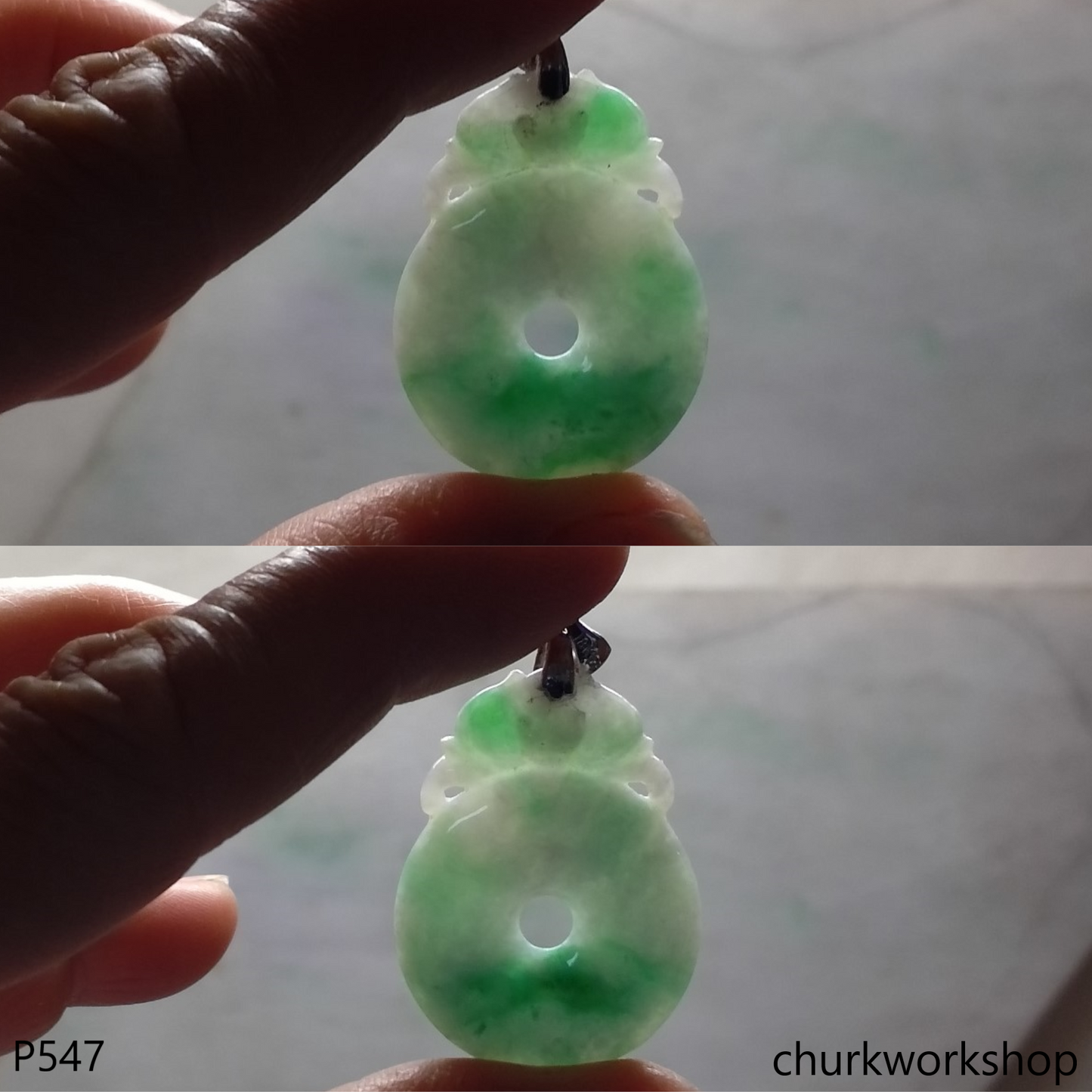 Jade coin pendant