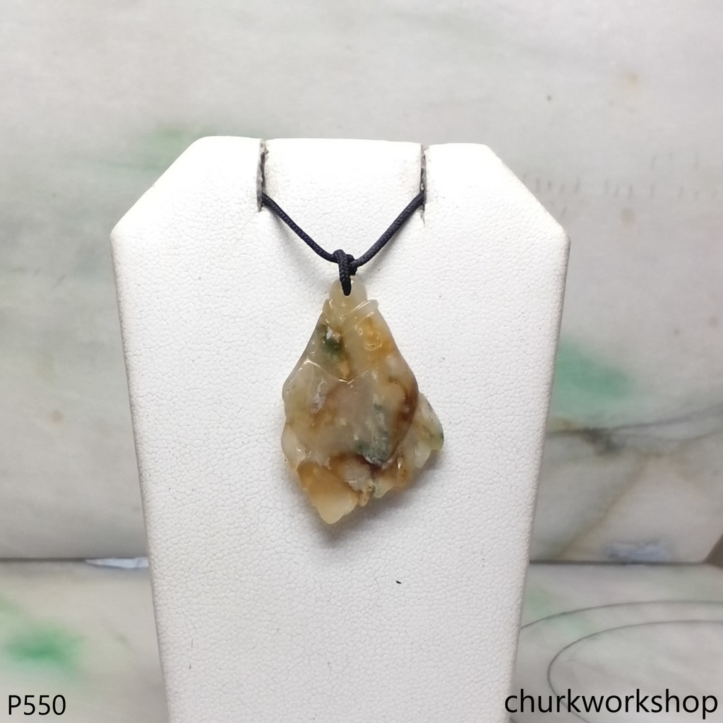 Multi-color jade fish pendant