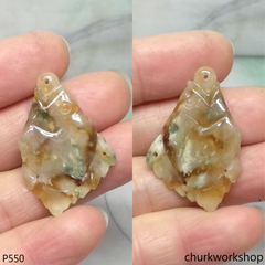 Multi-color jade fish pendant