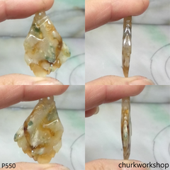 Multi-color jade fish pendant