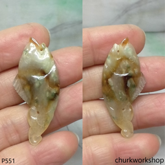 Multi-color jade fish pendant