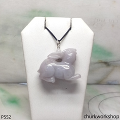 Lavender jade rabbit pendant