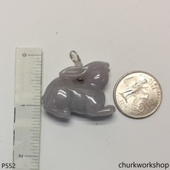 Lavender jade rabbit pendant