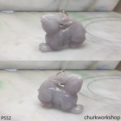 Lavender jade rabbit pendant
