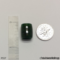 Dark green jade tubes necklace