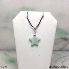 Small pale green jade star pendant