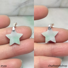 Small pale green jade star pendant