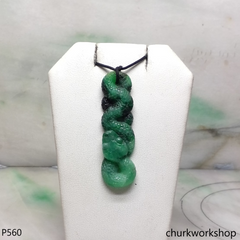 Green jade snake pendant.