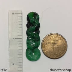 Green jade snake pendant.