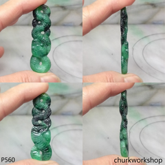 Green jade snake pendant.