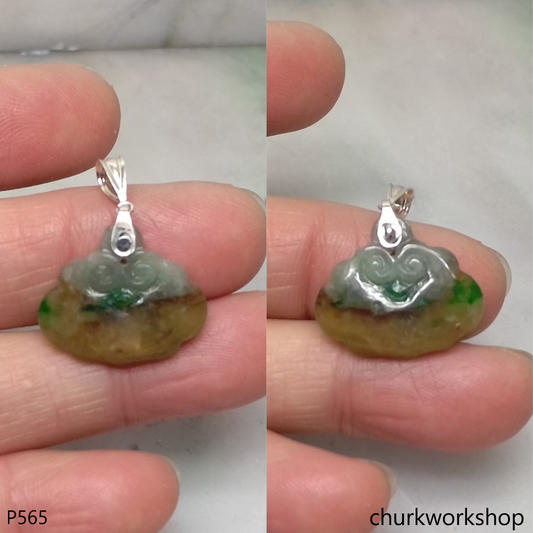 Multi-color small jade Ruyi (如意) pendant
