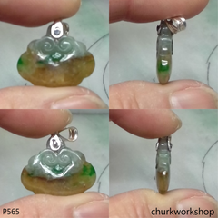 Multi-color small jade Ruyi (如意) pendant