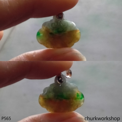 Multi-color small jade Ruyi (如意) pendant