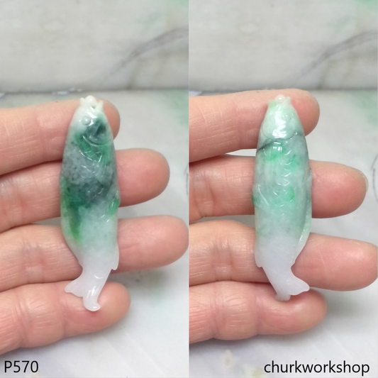 Reserved for Julie Jade Koi fish pendant