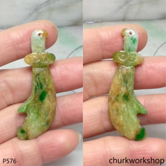 Multi-color blade jade pendant