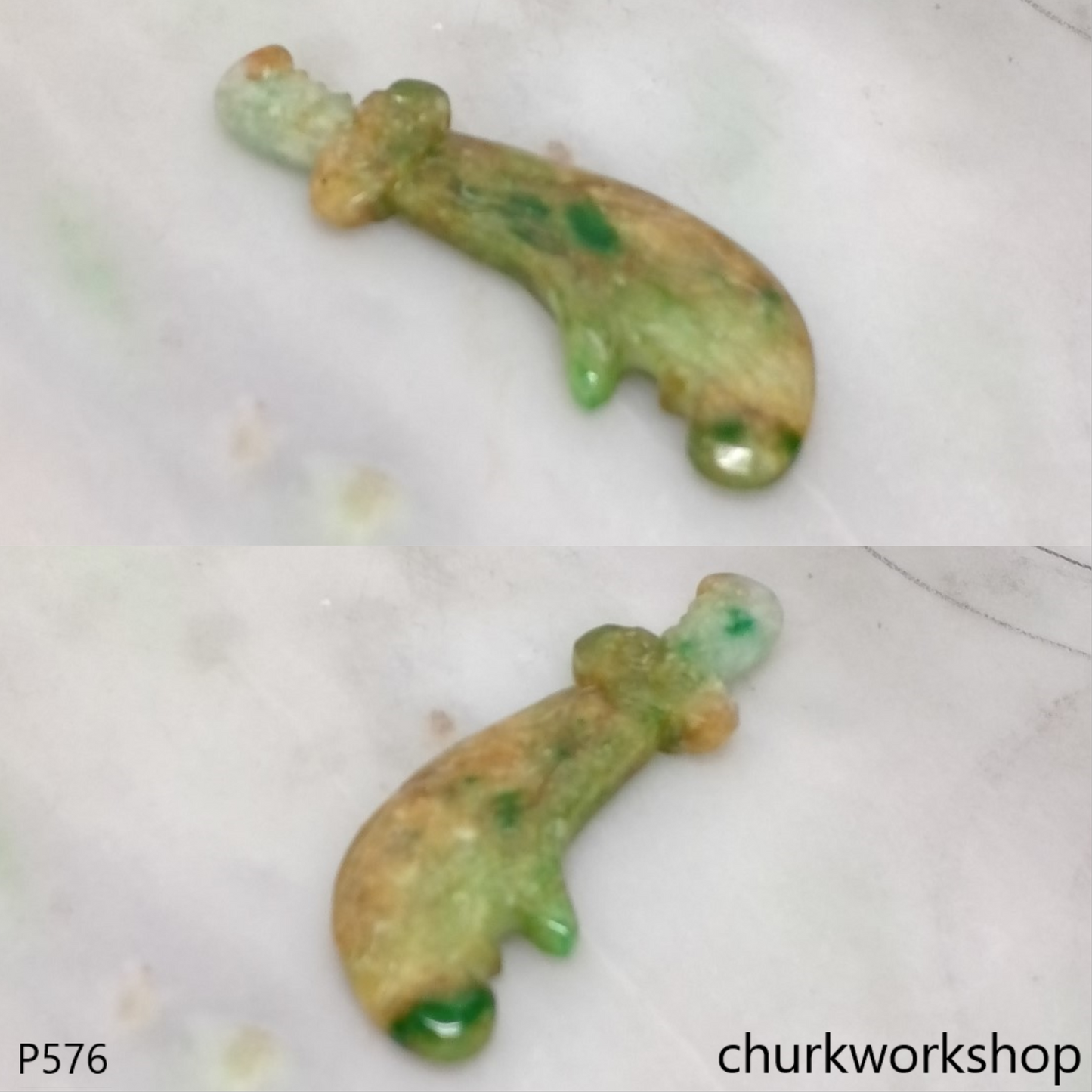 Multi-color blade jade pendant