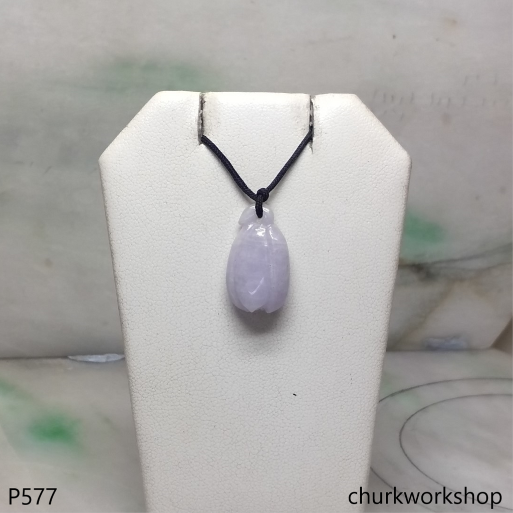 Lavender jade flower bulb pendant