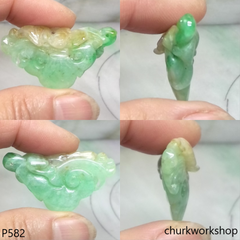 Light green jade Ruyi (如意) pendant 14K bail