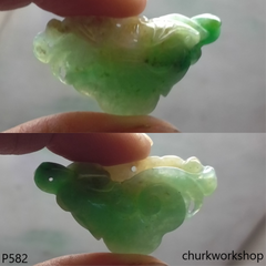 Light green jade Ruyi (如意) pendant 14K bail