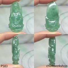 Oily green lady Buddha pendant