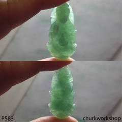 Oily green lady Buddha pendant
