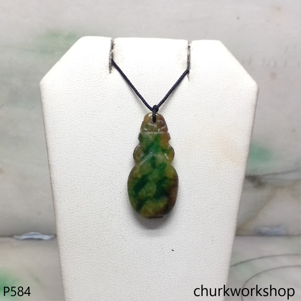 Multi-color jade carved pendant