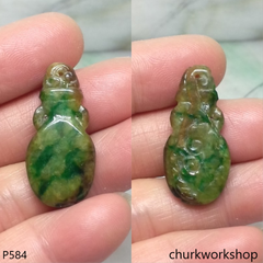 Multi-color jade carved pendant
