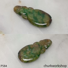 Multi-color jade carved pendant