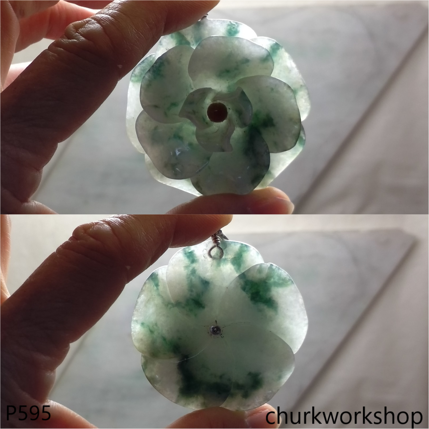 Flower jade pendant