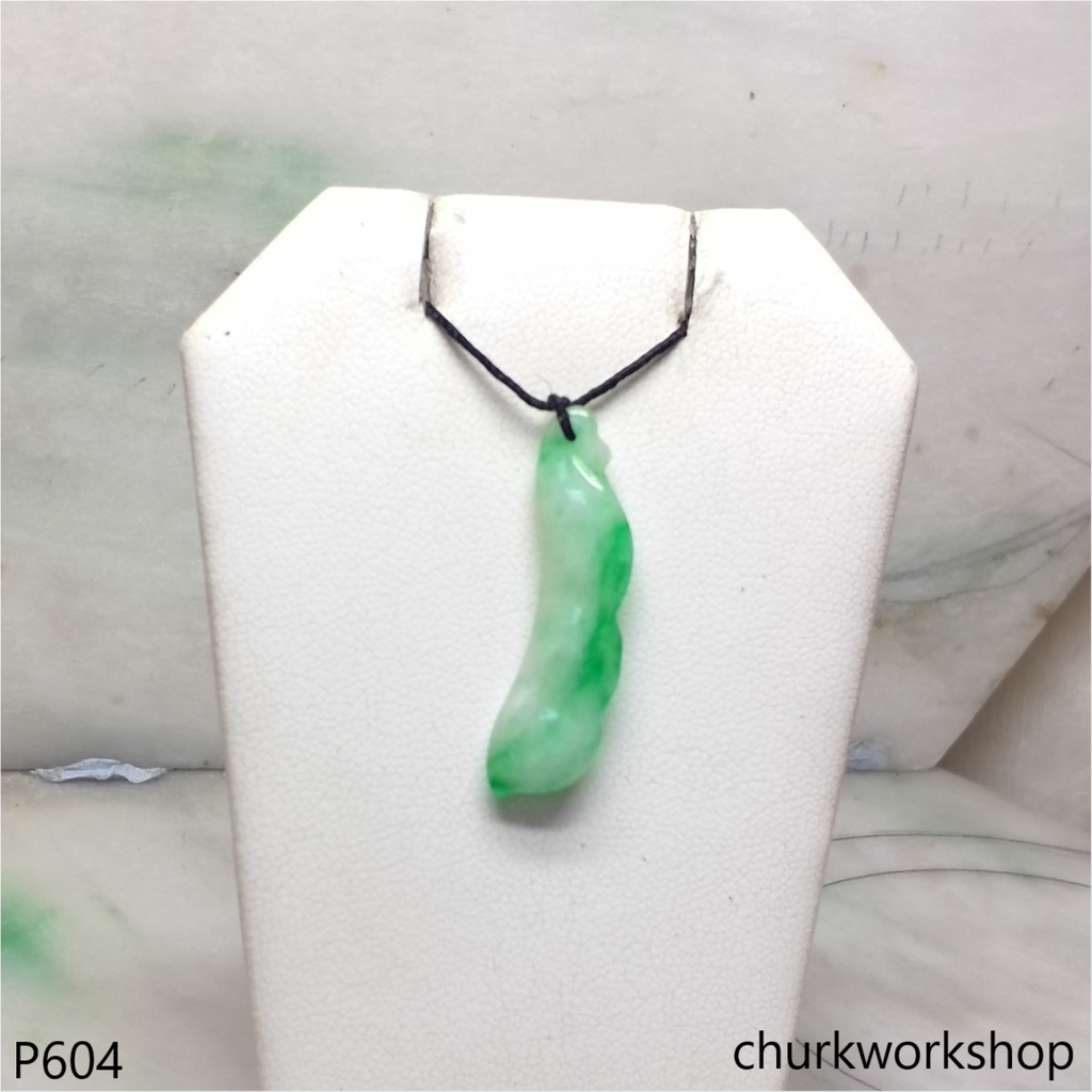 Apple green small jade bean pendant