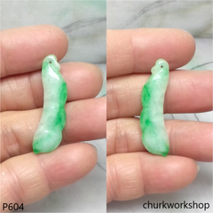 Apple green small jade bean pendant