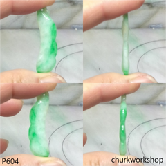 Apple green small jade bean pendant