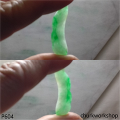 Apple green small jade bean pendant
