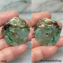 Multiple color jade carving pendant