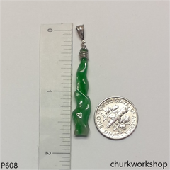 Small green jade branches pendant
