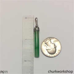 Green jade bar pendant